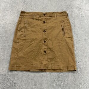Old Navy Mini Button Skirt Women 12 Tan Denim Boho